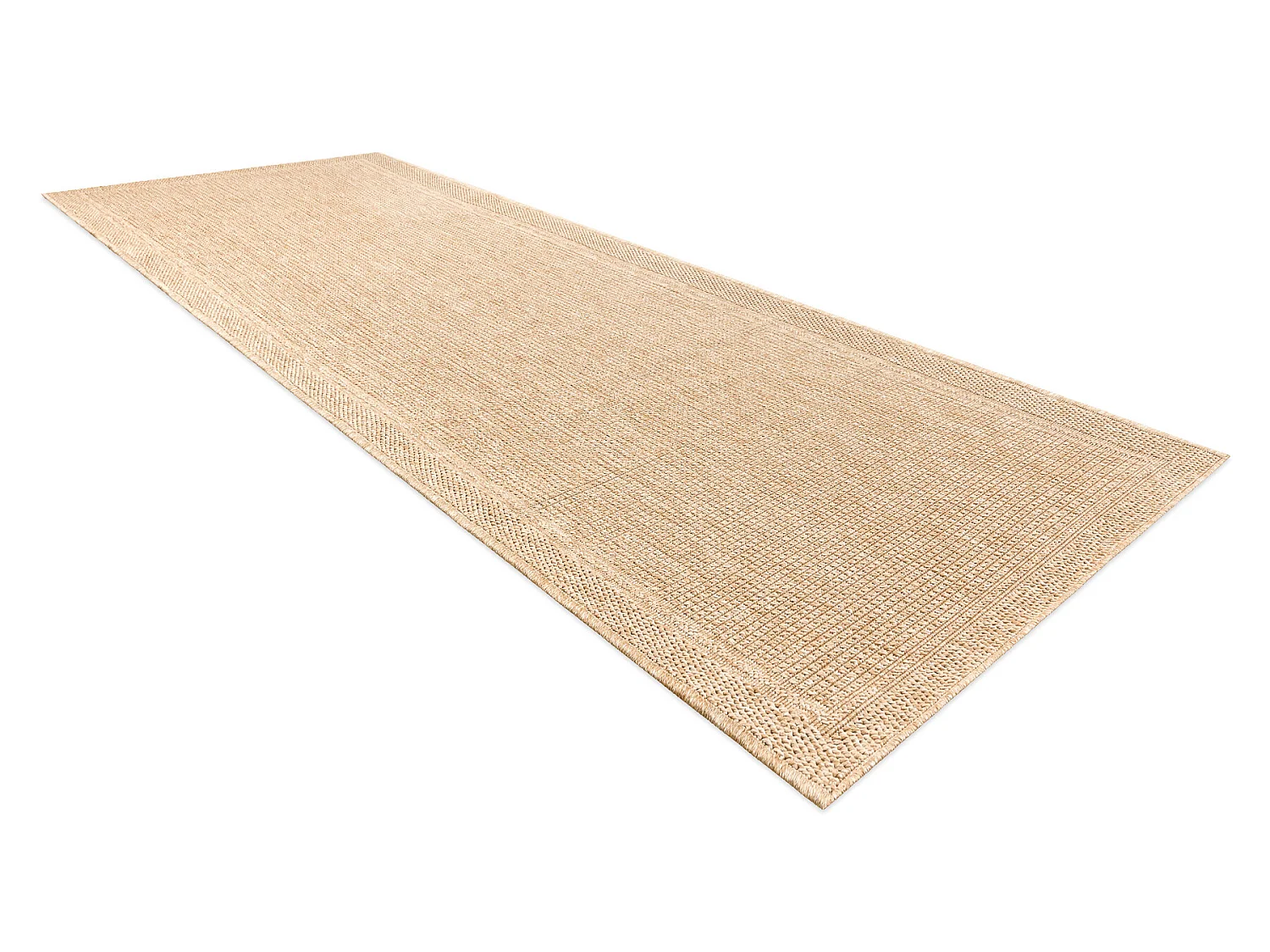 Teppich, Läufer TIMO 5979 SISAL draussen Rahmen dunkelbeige 80x200 cm