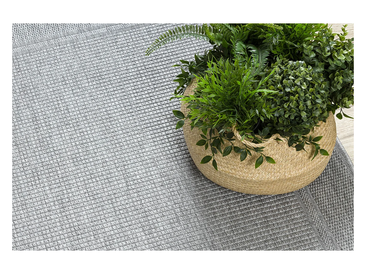 Tapete TIMO 5979 SIZAL ar livre quadro cinza claro 140x190 cm