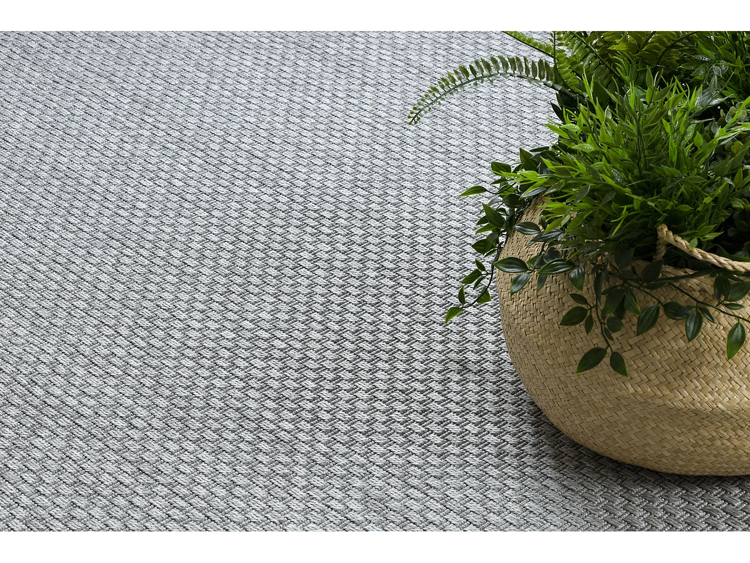 Tapete TIMO 6272 SIZAL ar livre cinza claro 180x270 cm