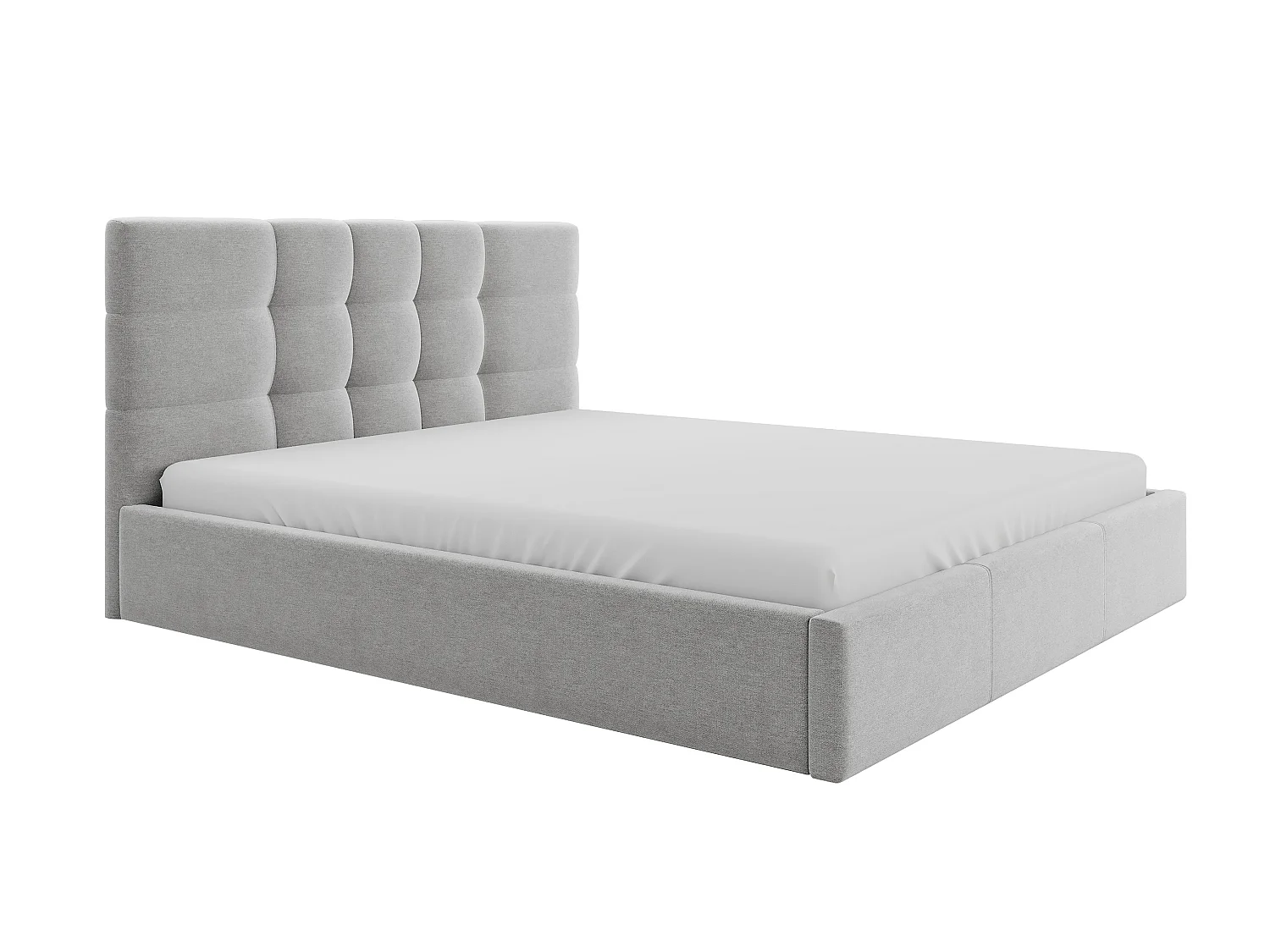 Bett mit Bettkasten + Matratze - 180 x 200 cm - Stoff - Grau - ELIAVA von Pascal Morabito