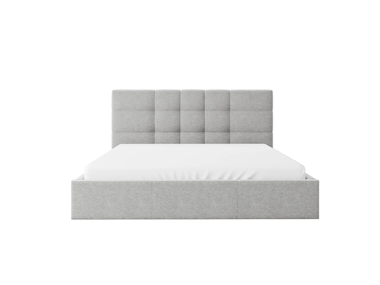 Bett mit Bettkasten + Matratze - 180 x 200 cm - Stoff - Grau - ELIAVA von Pascal Morabito