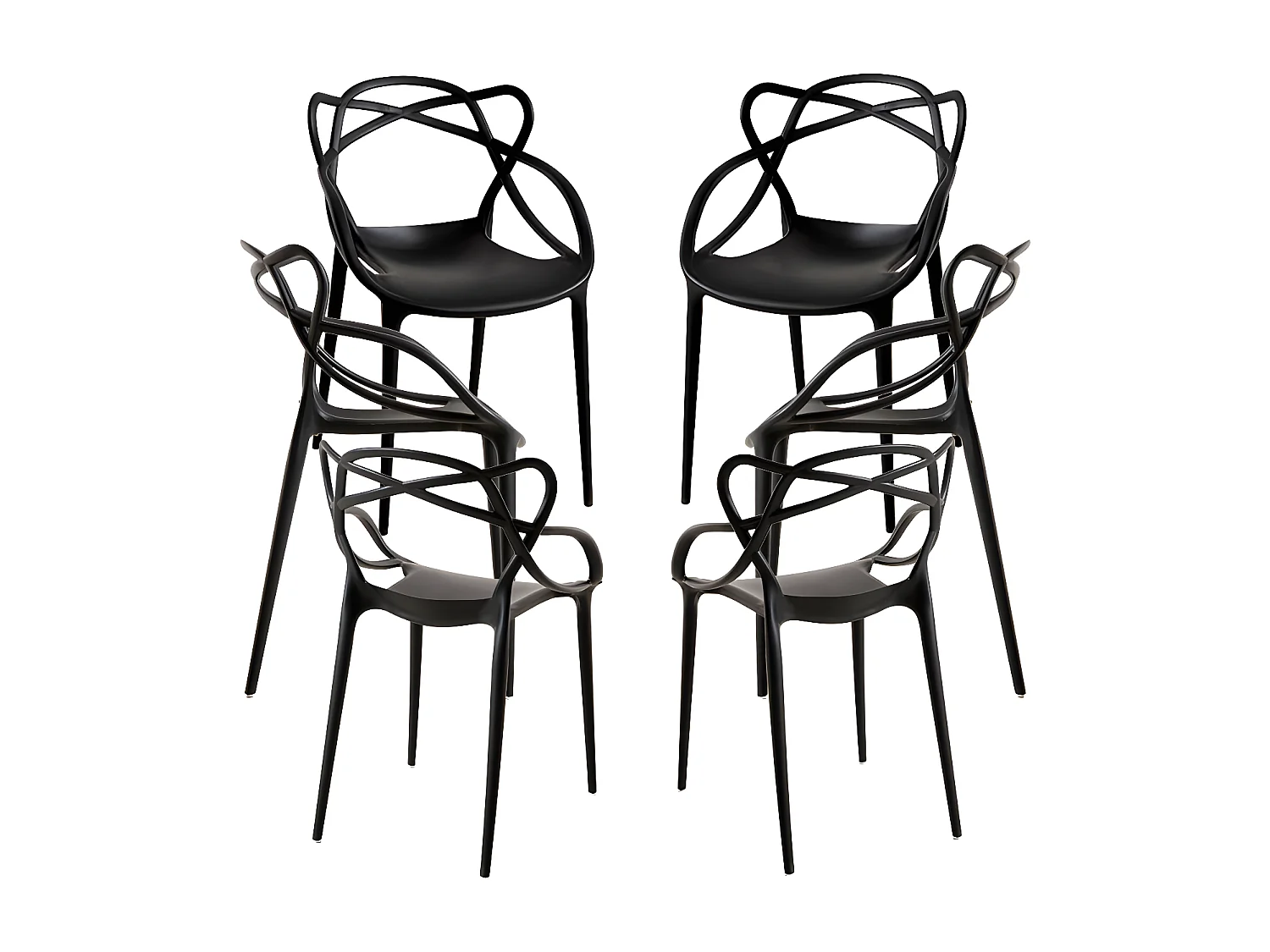 Packs Sillas Jardín - Pack 6 Sillas Lowa - Negro