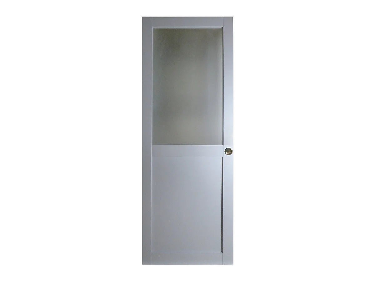 Porte Coulissante Athena Ral7035 Vitree H204 X L83 Et Coquilles Gd Menuiseries