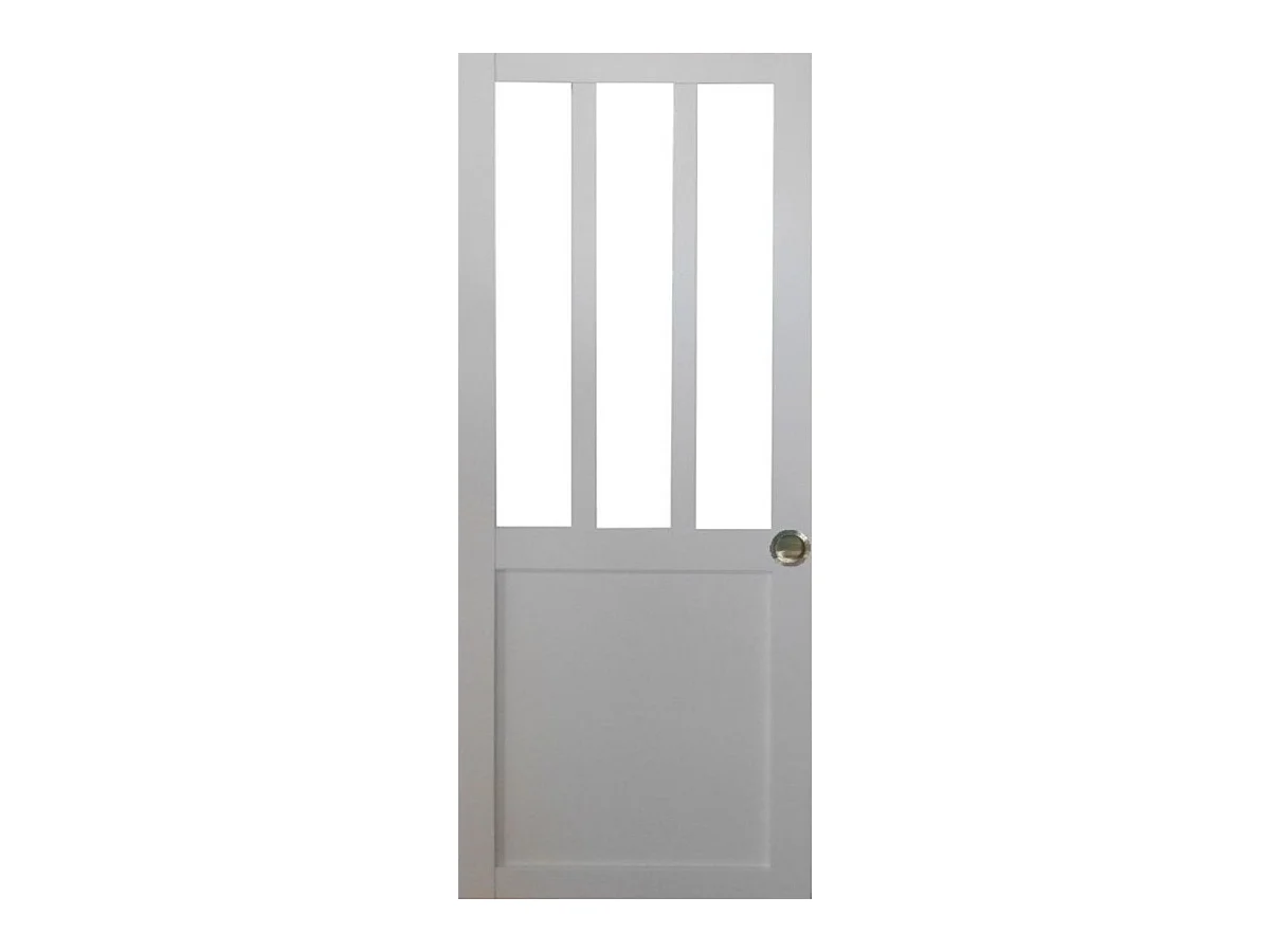 Porte Coulissante Atelier Blanc H204 X L83 Et Coquilles Gd Menuiseries