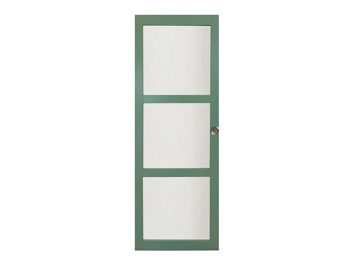 Porte Coulissante Vert Ral 6021 Vitree H204 X L83 Et Coquilles Gd Menuiseries