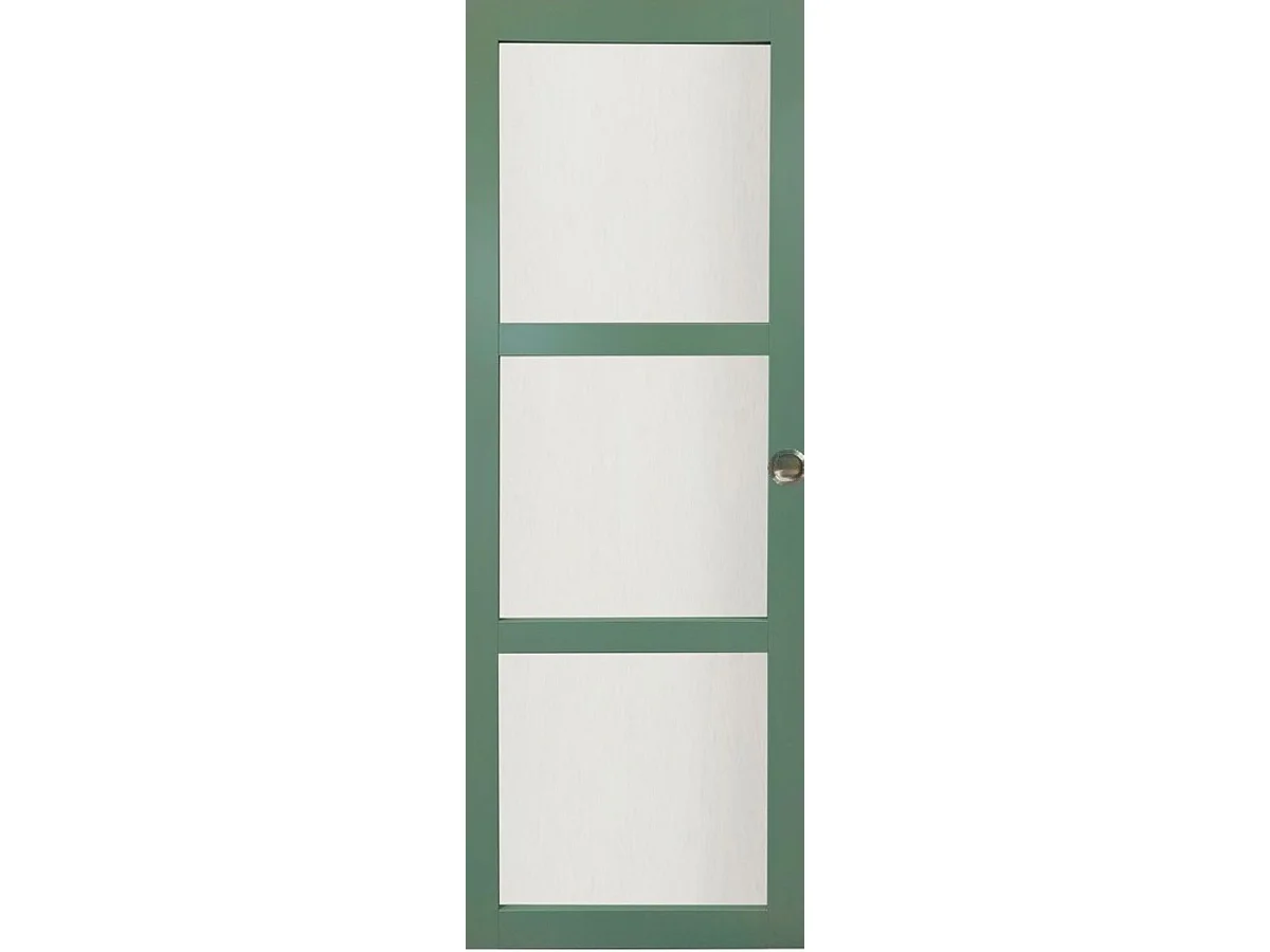 Porte Coulissante Vert Ral 6021 Vitrée H204 X L83 Et Coquilles Gd Menuiseries