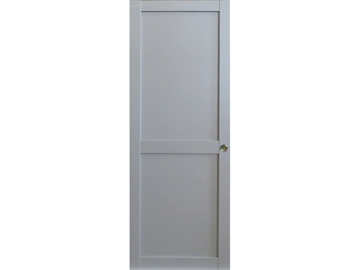 Puerta corredera Athena gris claro de 2 paneles H204 x L73 cm, coquillas Gd Menuserías