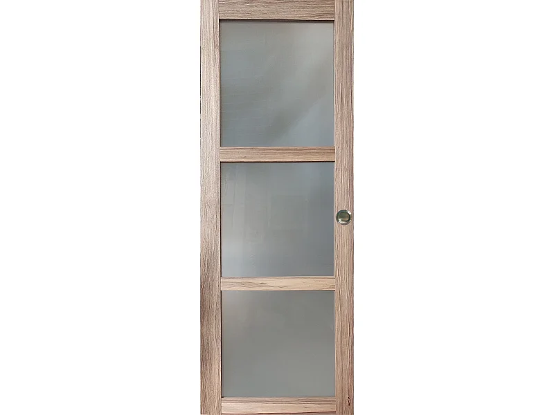 Porte Coulissante Bois Frake Vitree H204 X L83 Et Coquilles Gd Menuiseries