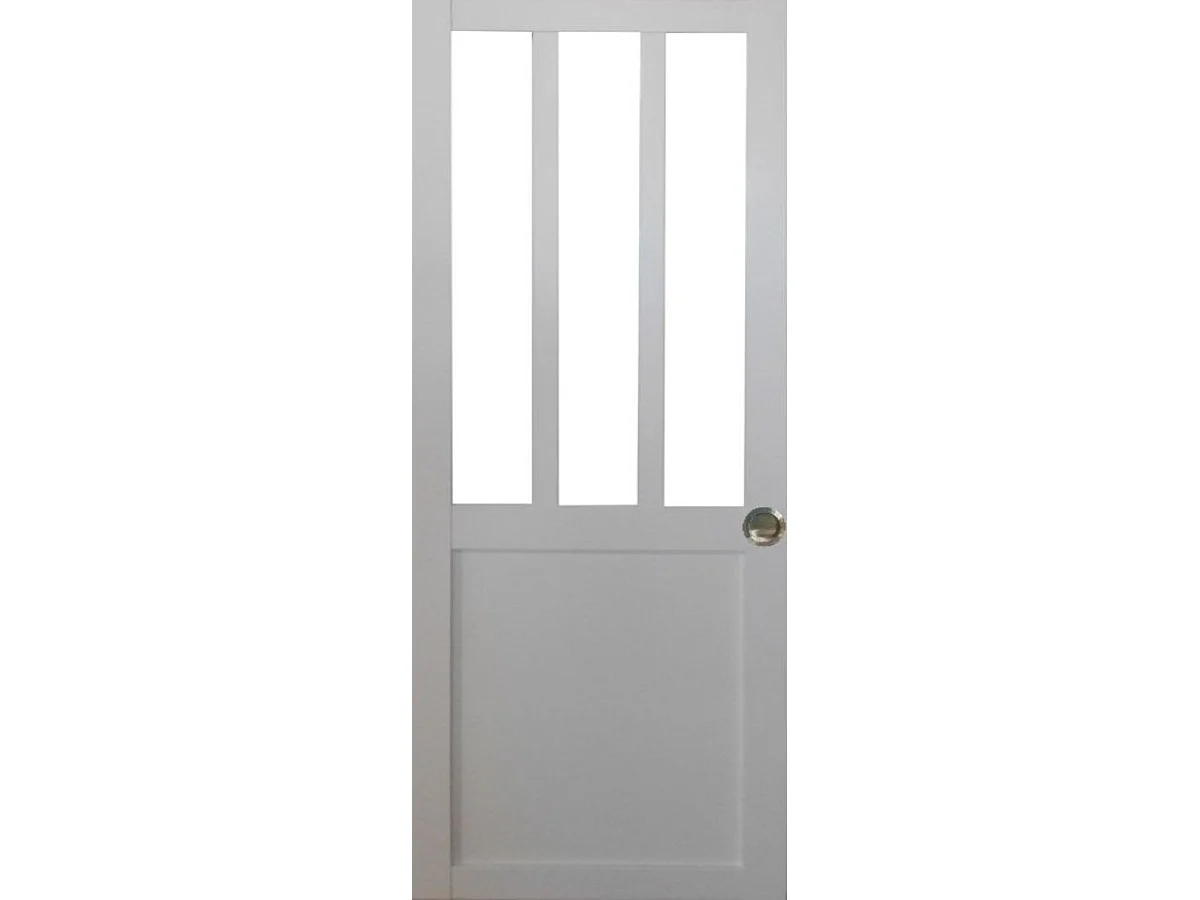 Porte Coulissante Atelier Blanc H204 X L73 Cm, Coquilles Gd Menuiseries