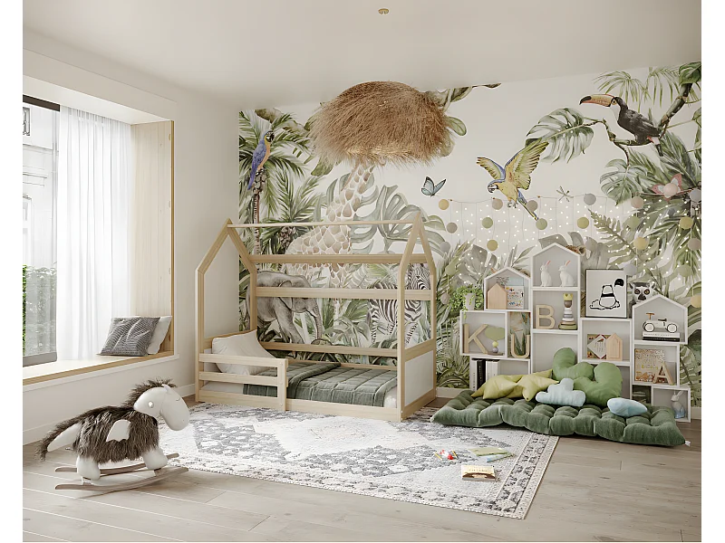 Lit Cabane MIKE 80 x 160 avec sommier