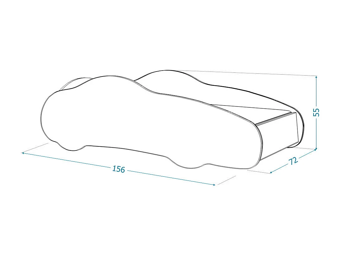 Lit enfant voiture 70 x 140 cm - Pat Patrouille - Matelas et sommier inclus Blanc