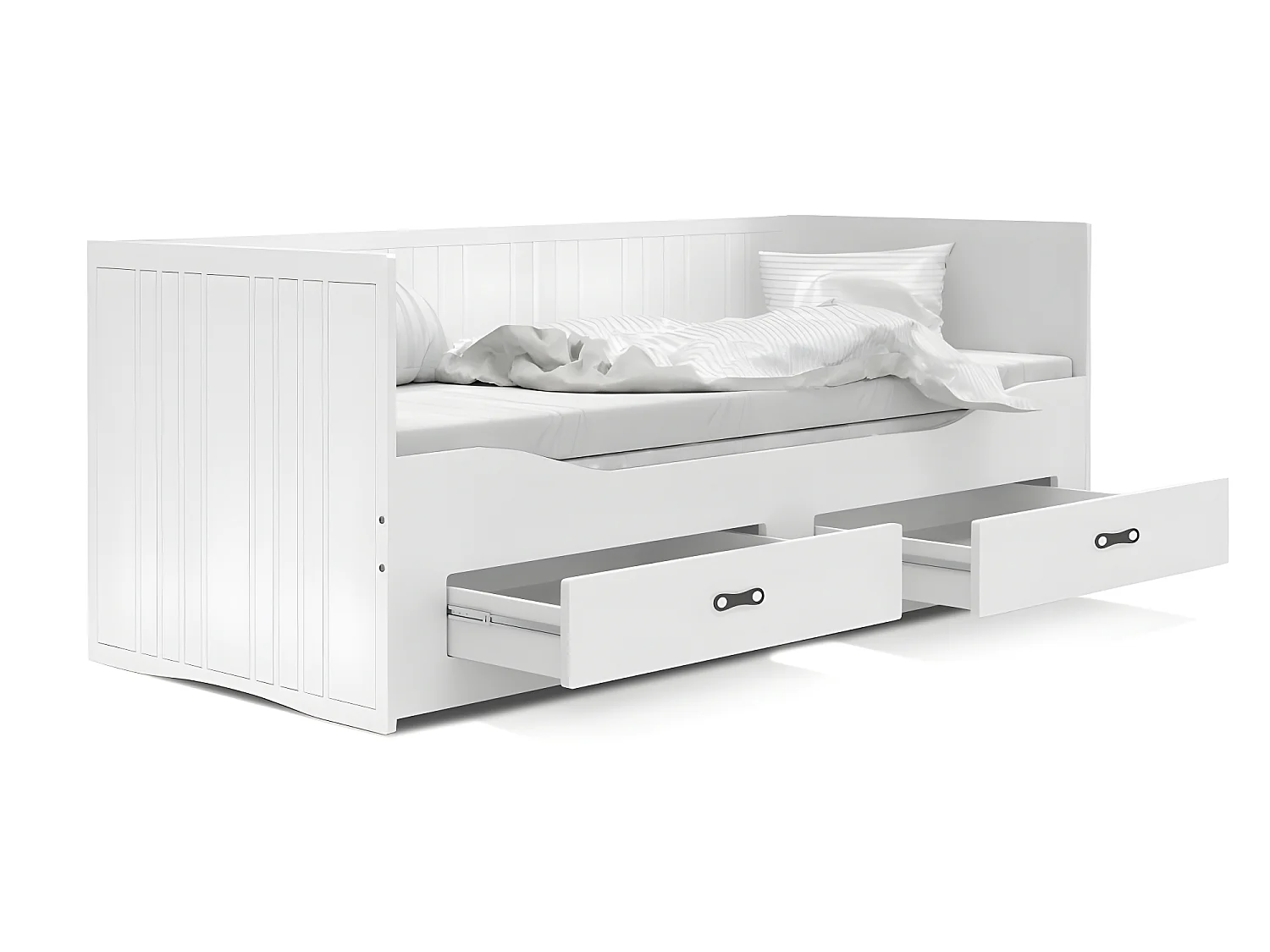 Lit Banquette 2 personnes  HERMES  80X200 / 155X200  cm  1 Matelas , 1 Sommier et 2 Tiroir inclus