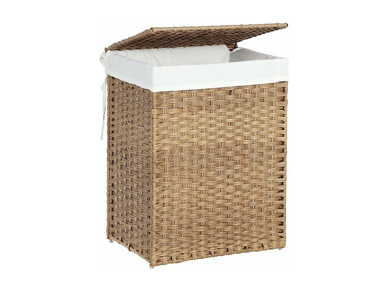 Cesto de ropa con 2 asas y bolsa desmontable - Imitación de junco natural