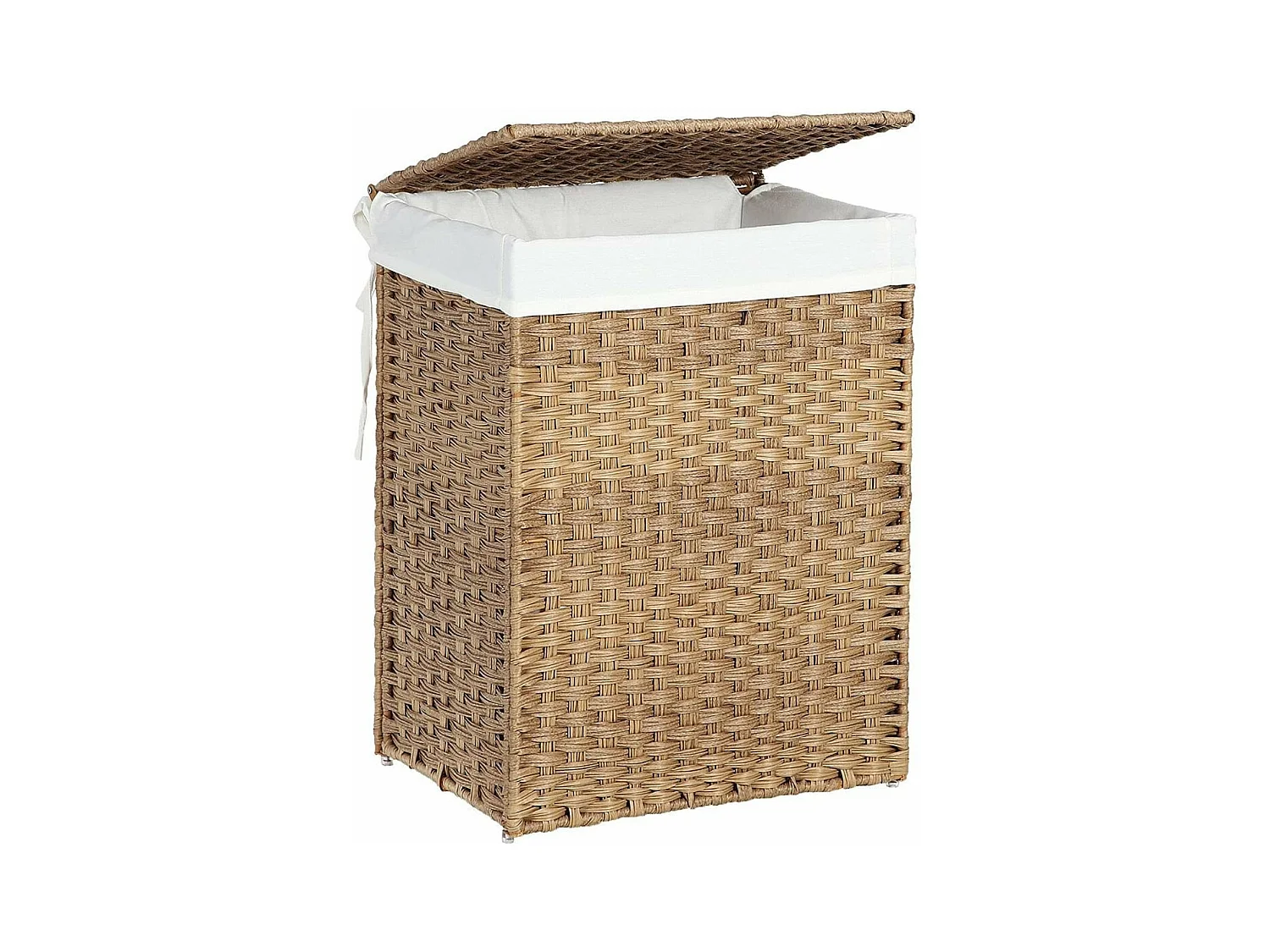 Panier à Linge avec 2 Poignées et Sac Amovible - Imitation Jonc Naturel
