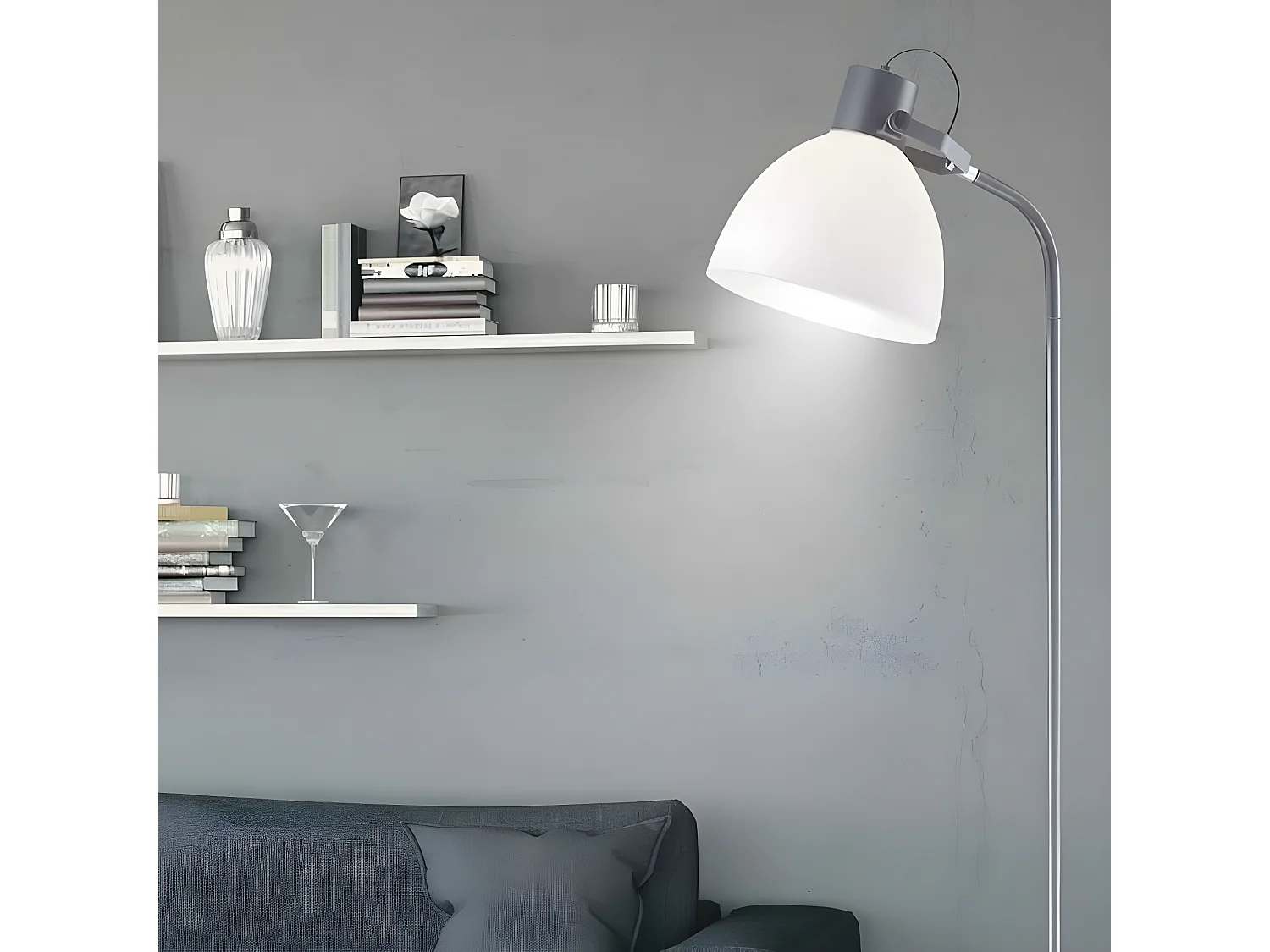 Pie De Salon Blanco-gris Sendai En