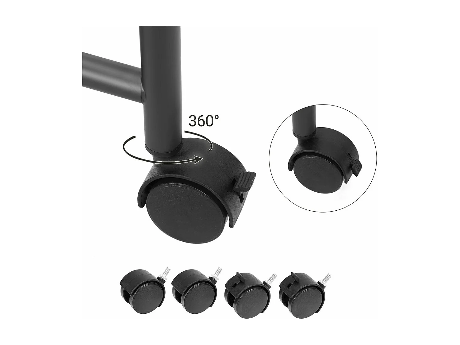 Bac à Linge avec 4 Sacs Amovibles Gris sur Roulettes - L87,5 cm