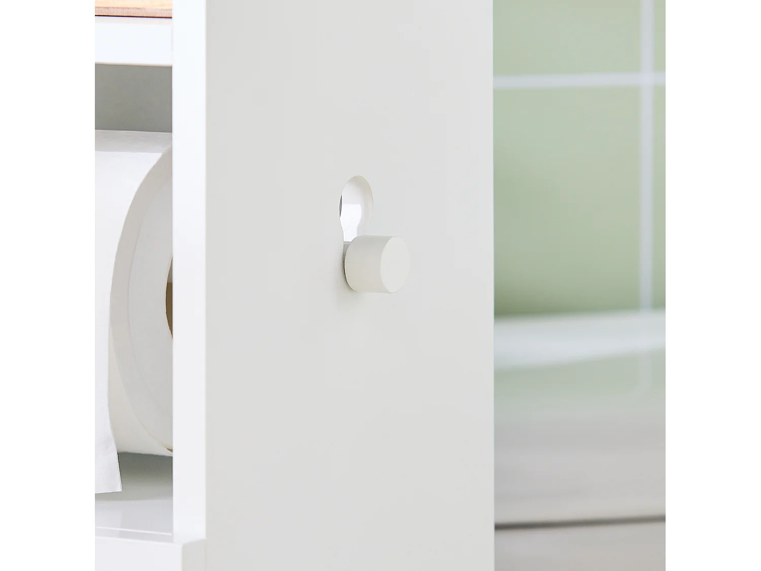 SoBuy FRG177-W Toiletrolhouder Toiletpapier Badkamermeubel - Wit