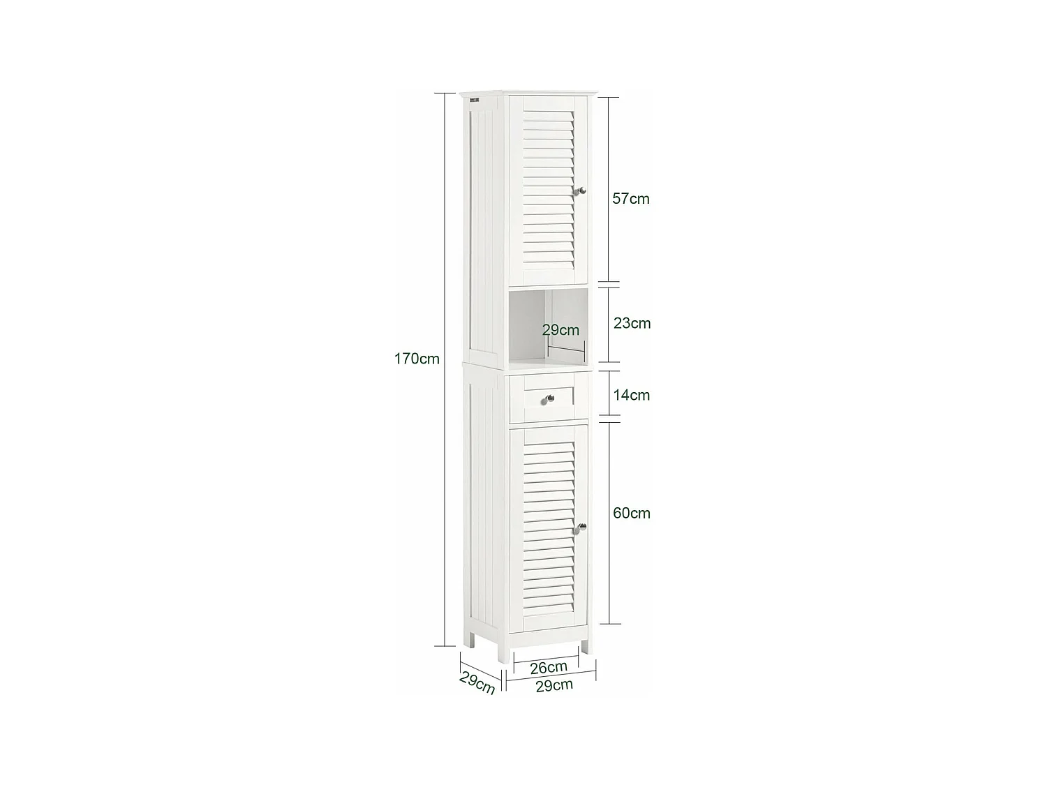 Meuble Colonne de Salle de Bain Armoire haute Meuble rangement, FRG236-W