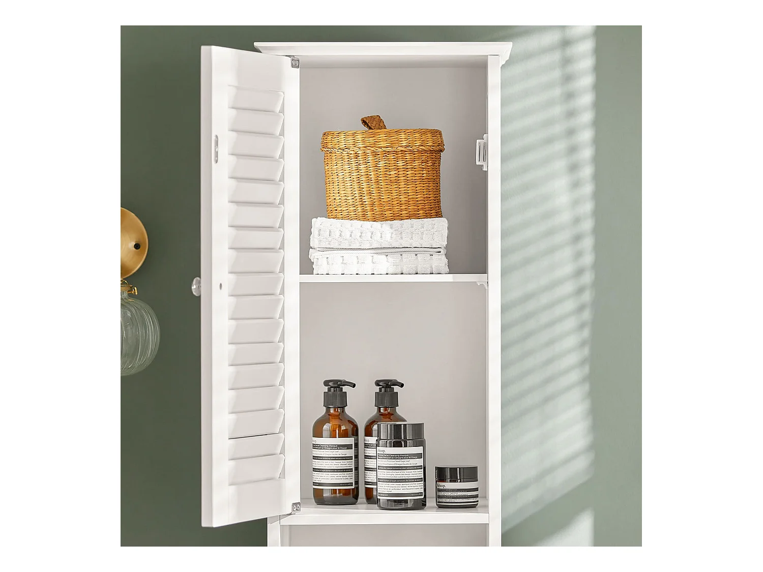 Meuble Colonne de Salle de Bain Armoire haute Meuble rangement, FRG236-W