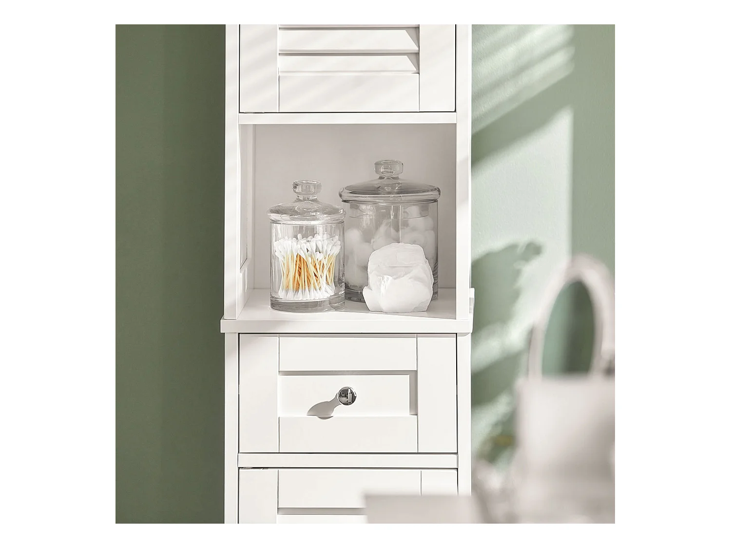 Meuble Colonne de Salle de Bain Armoire haute Meuble rangement, FRG236-W