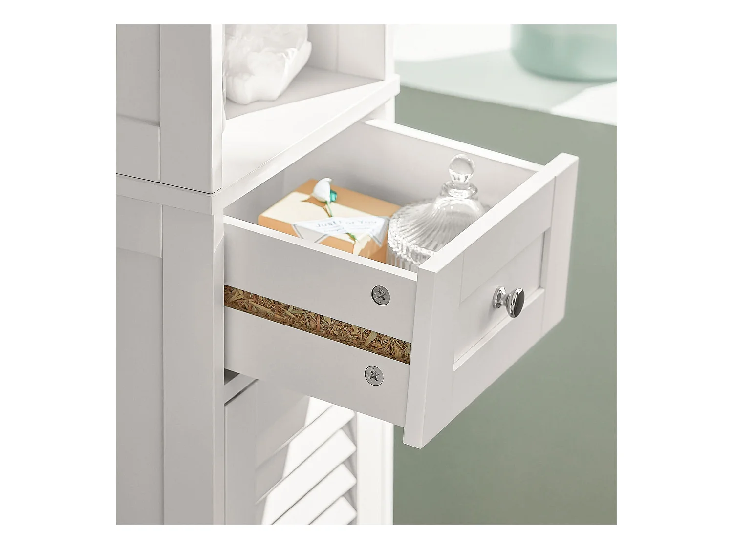 Meuble Colonne de Salle de Bain Armoire haute Meuble rangement, FRG236-W