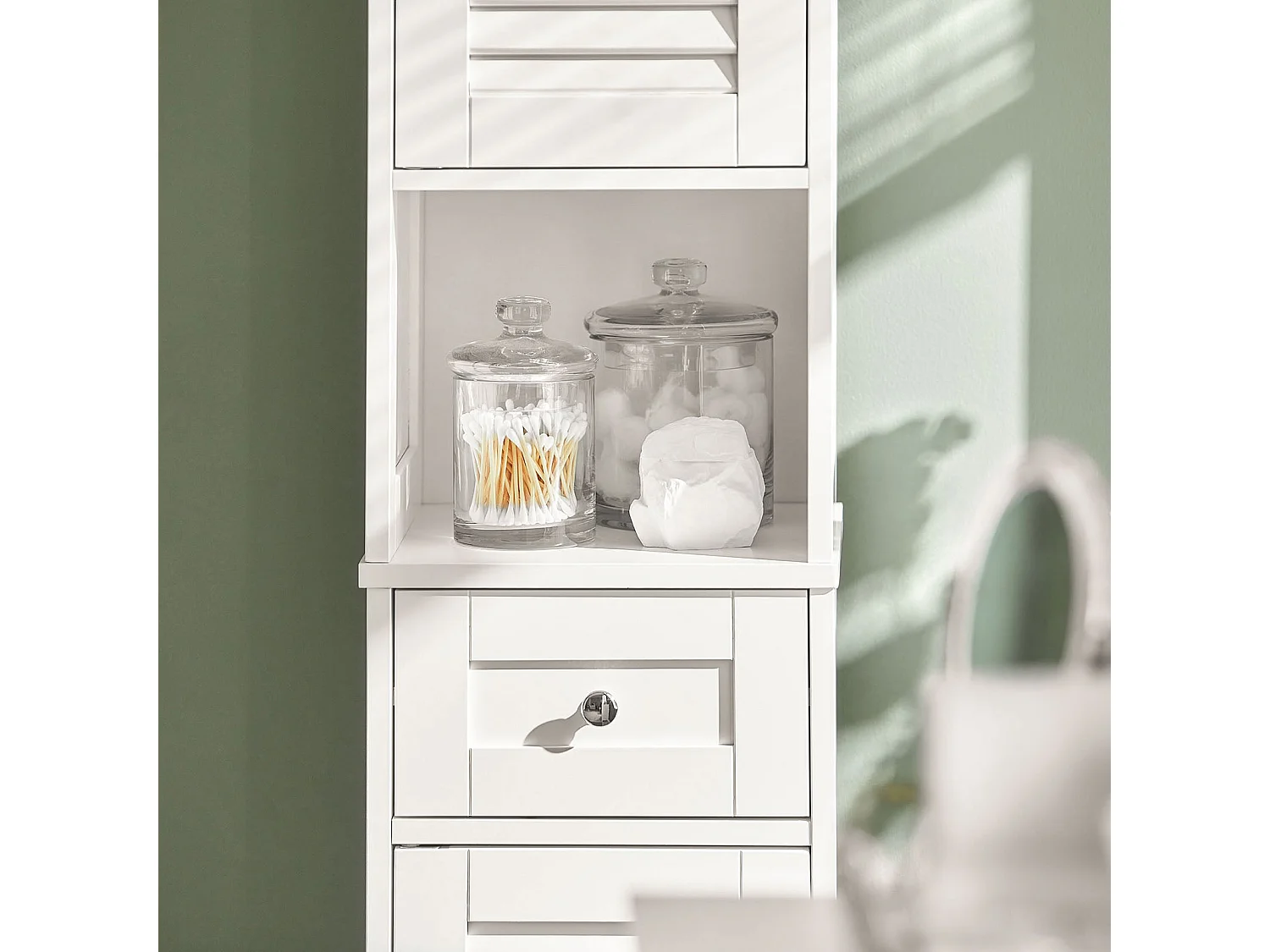 Meuble Colonne de Salle de Bain Armoire haute Meuble rangement, FRG236-W