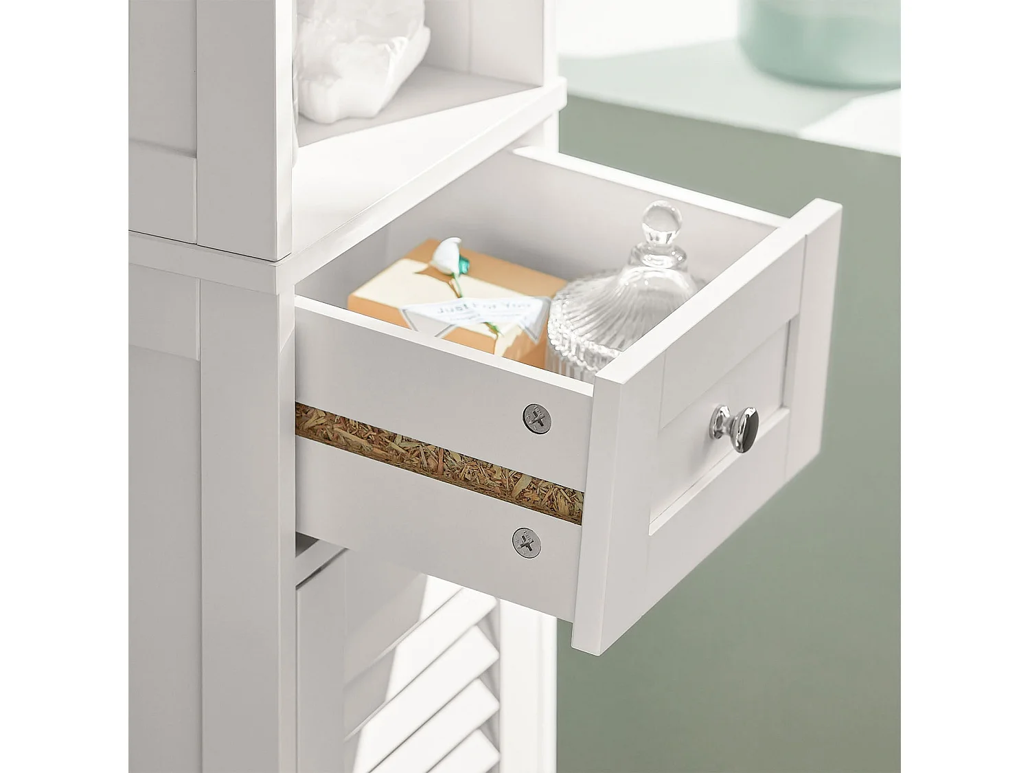 Meuble Colonne de Salle de Bain Armoire haute Meuble rangement, FRG236-W