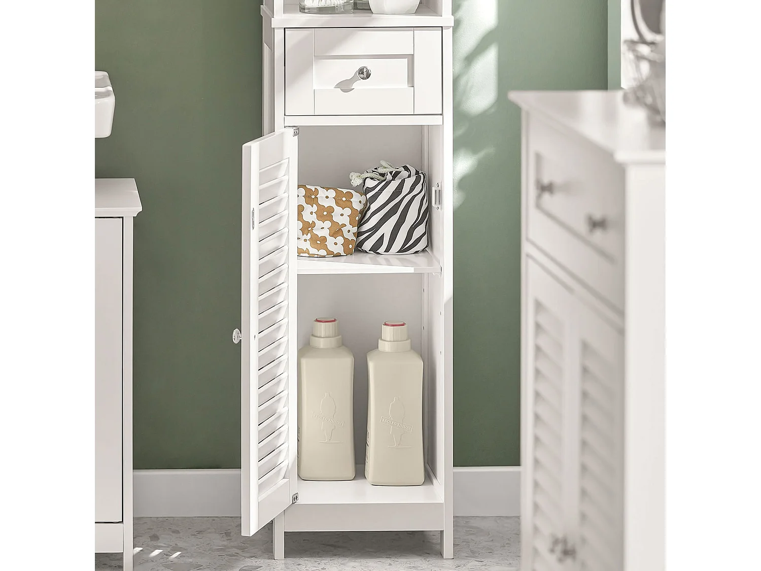 Meuble Colonne de Salle de Bain Armoire haute Meuble rangement, FRG236-W