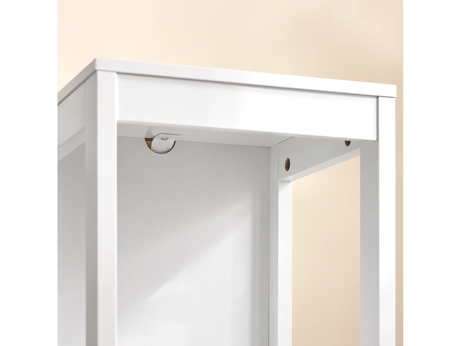 SoBuy FRG127-W Badkamermeubel Kolomkasten - 1 legplank - 2 Laden - Wit