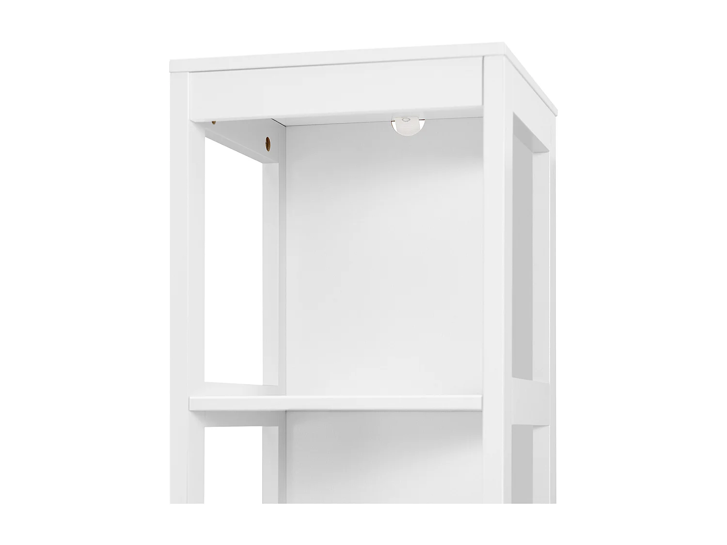 Meuble Colonne de Salle de Bain Armoire Toilette haute 4 étagères et 2 tiroirs Blanc, FRG126-W