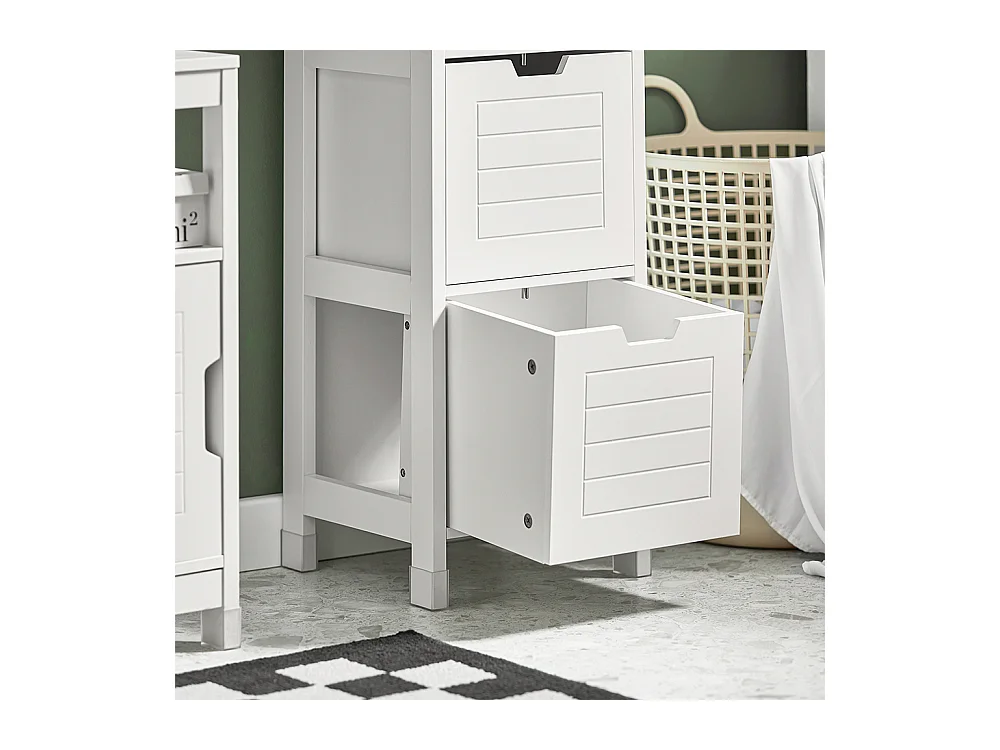 Wysoka szafka z szufladami, kolumna łazienkowa FRG126-W