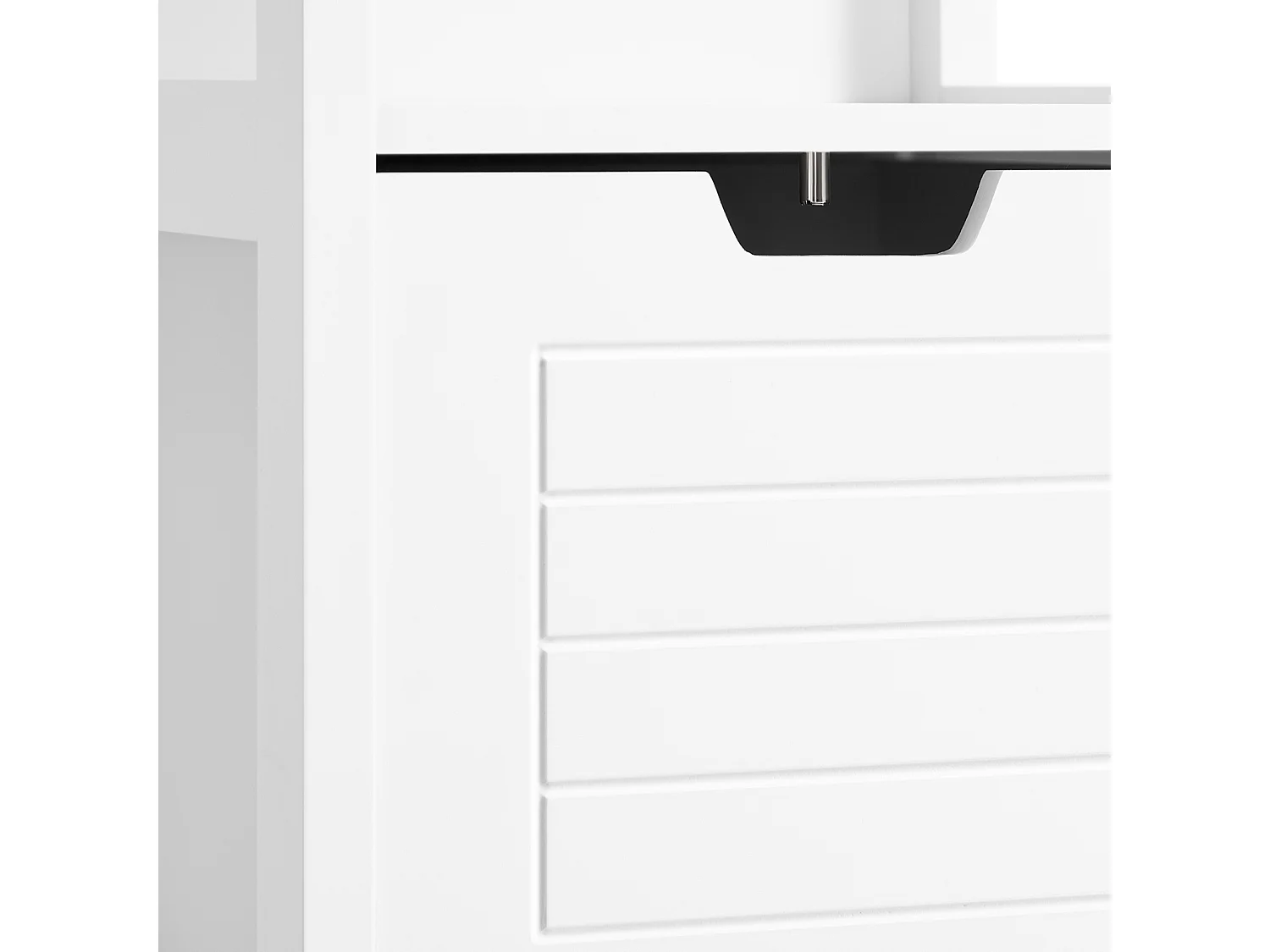 Meuble Colonne de Salle de Bain Armoire Toilette haute 4 étagères et 2 tiroirs Blanc, FRG126-W