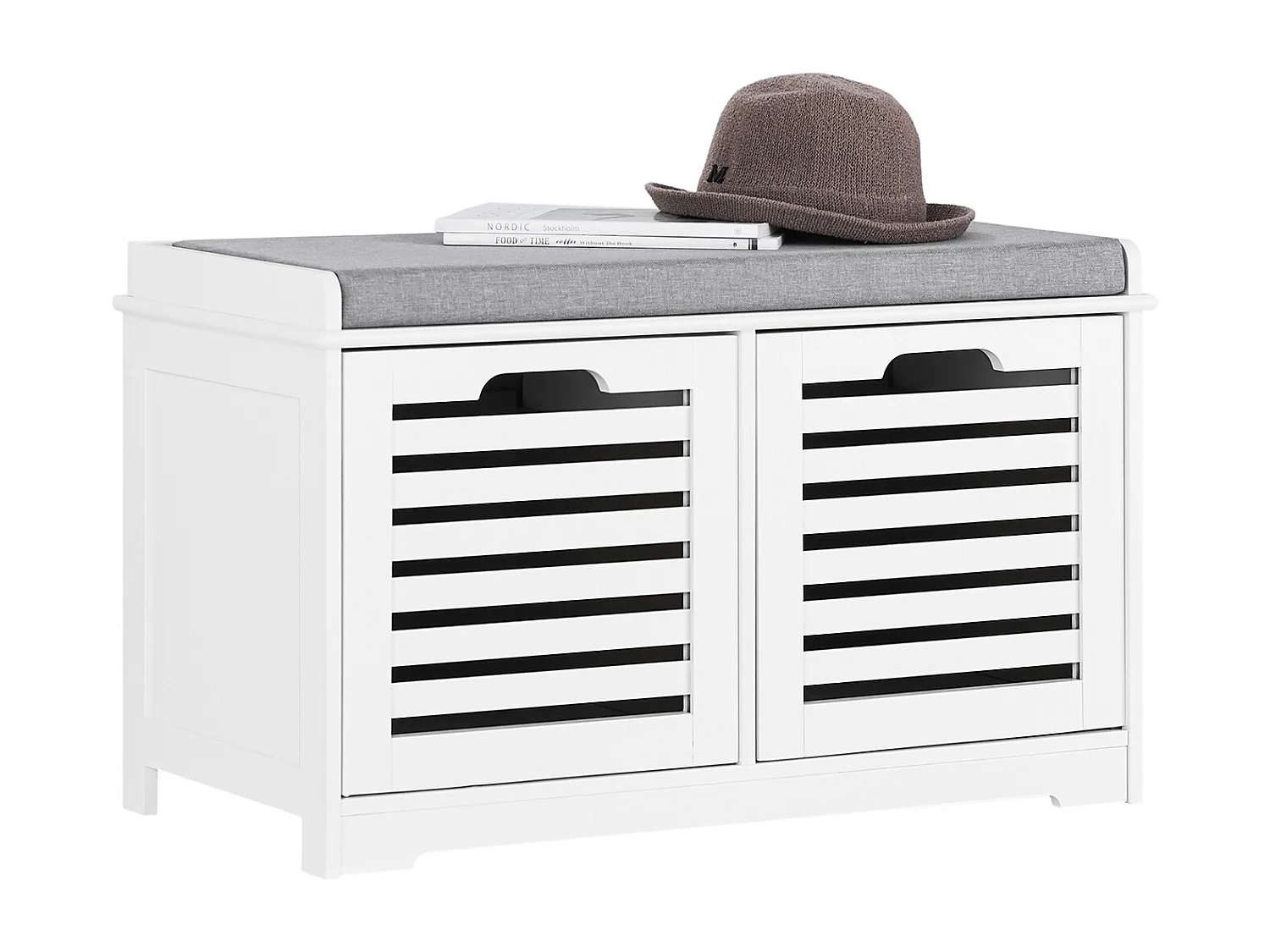 Banc de Rangement avec coussin rembourré et 2 cubes, FSR23-K-W