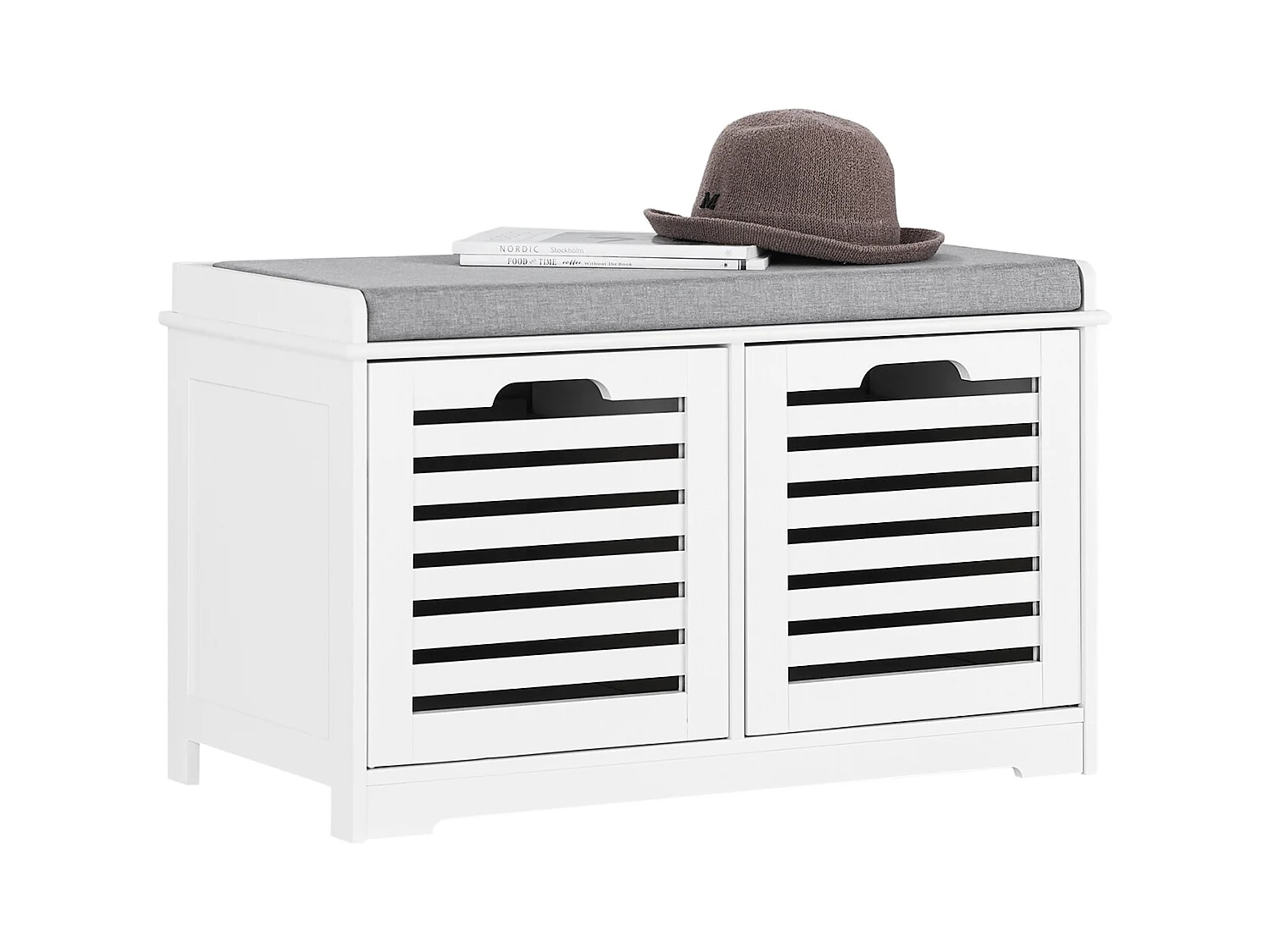 Banc de Rangement avec coussin rembourré et 2 cubes, FSR23-K-W