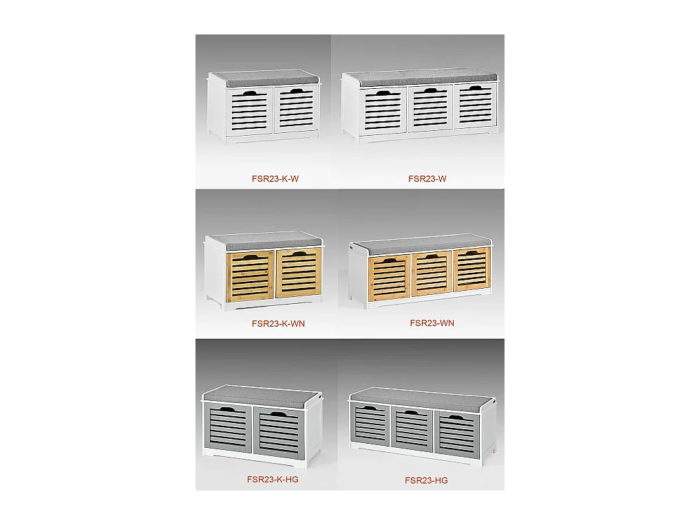 Ławka na buty z 3 drzwiami FSR23-W