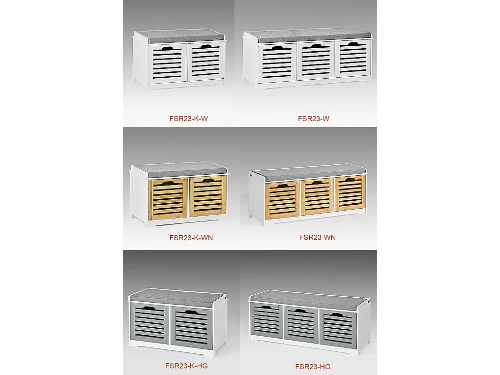 Ławka na buty z 3 drzwiami FSR23-W