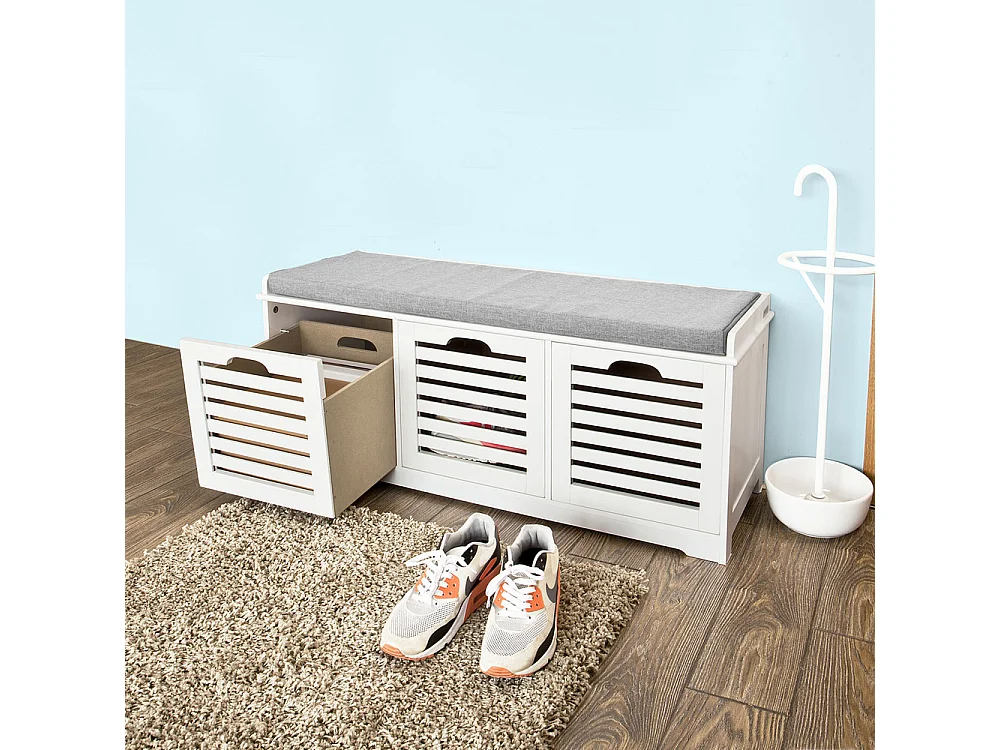 Ławka na buty z 3 drzwiami FSR23-W