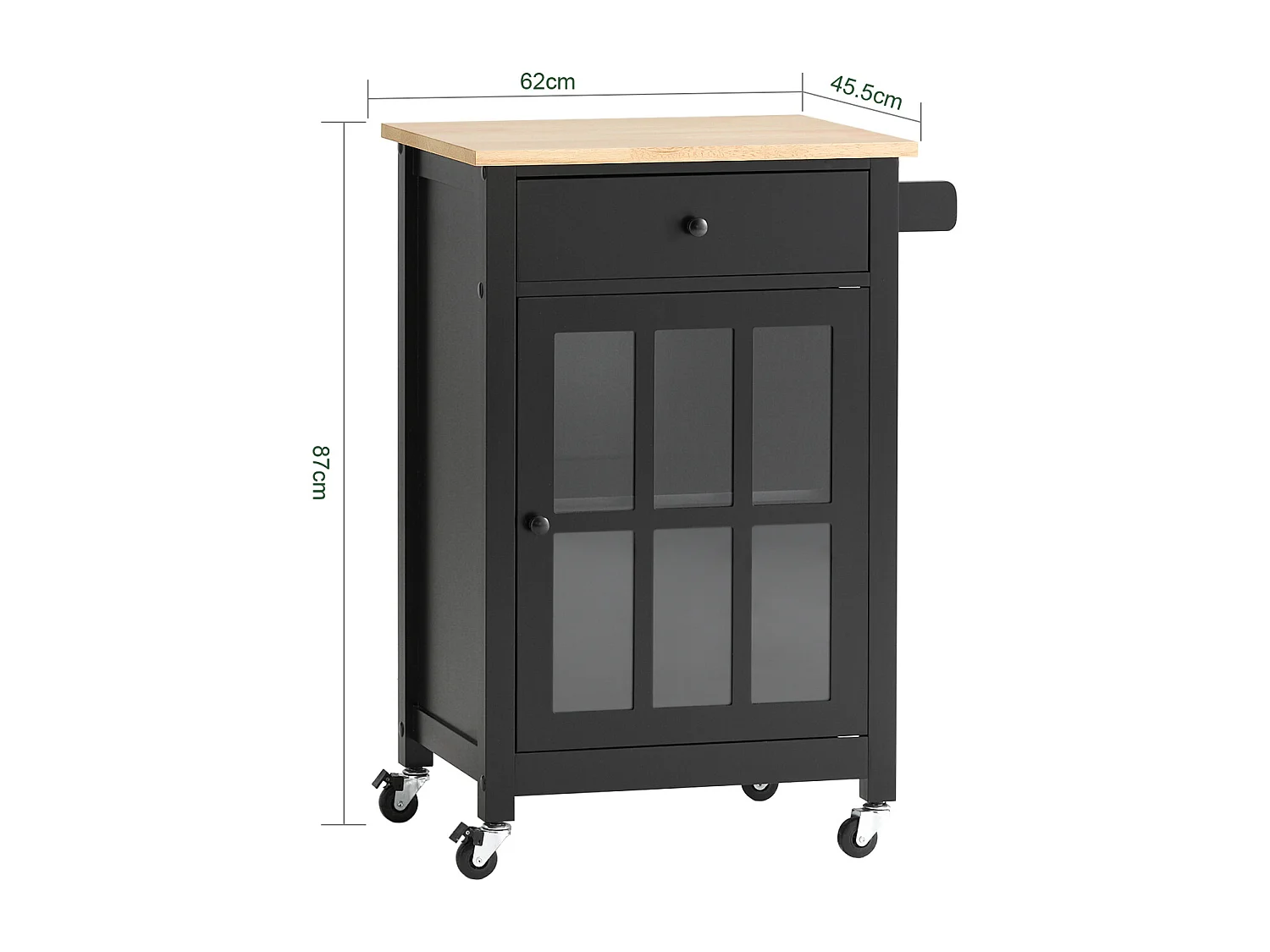 SoBuy FKW98-SCH Keukentrolley op Wielen Opbergkast Dressoir Keukenwagen Keukenkast