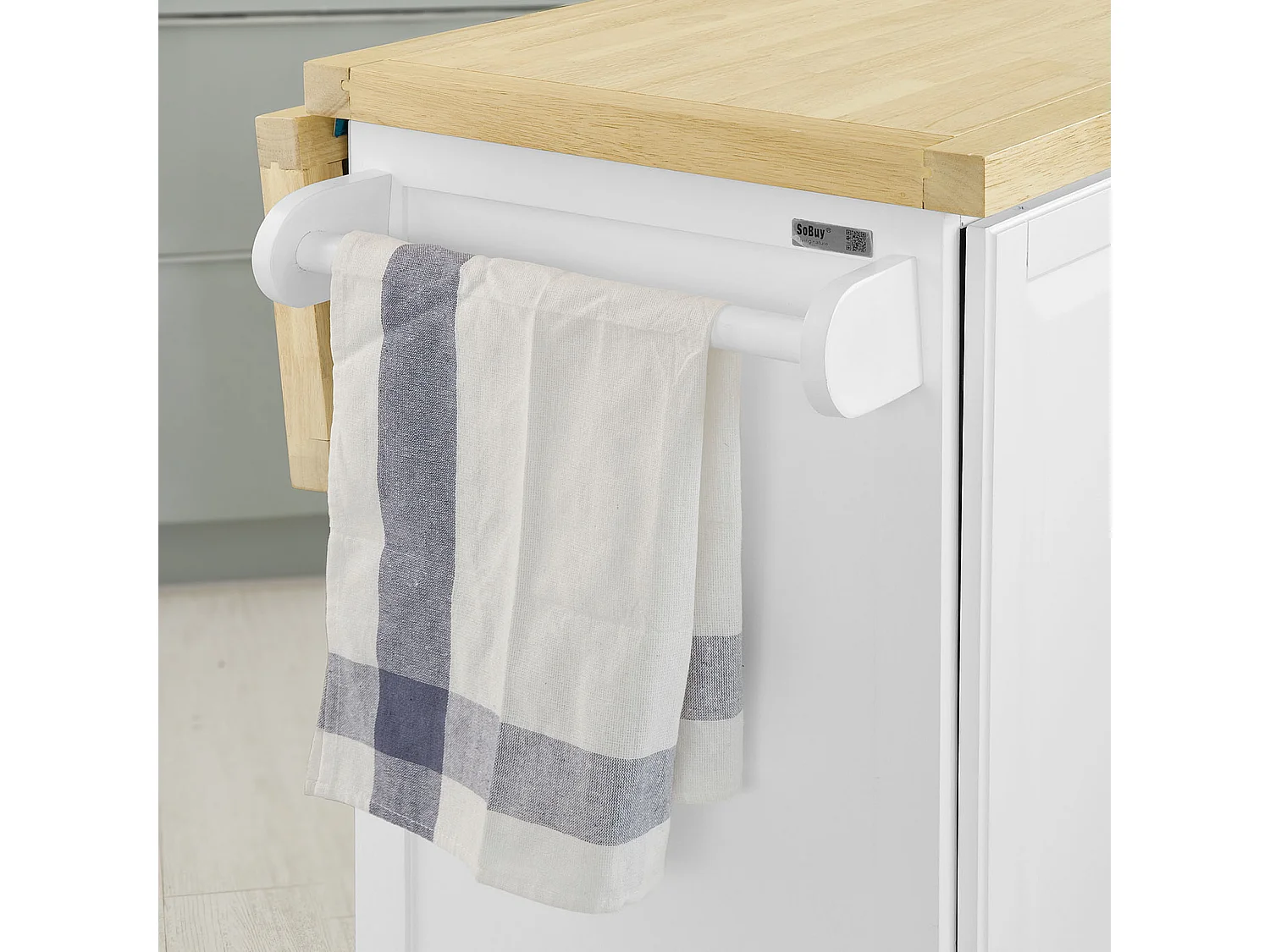 Desserte sur roulettes Meuble de Cuisine de Service en Bois Plans de Travail Rabattables, FKW41-WN