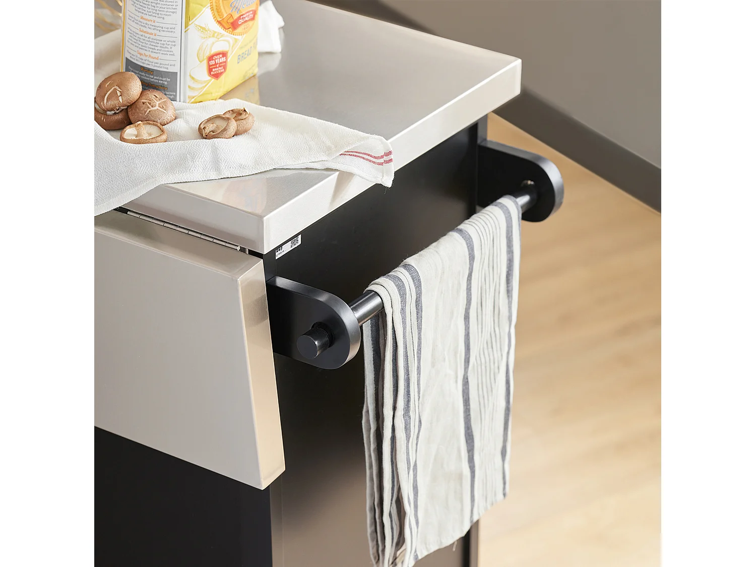 SoBuy FKW71-Sch Keukenwagen Serveerwagen Keukeneiland met uitbreidbaar Werkblad