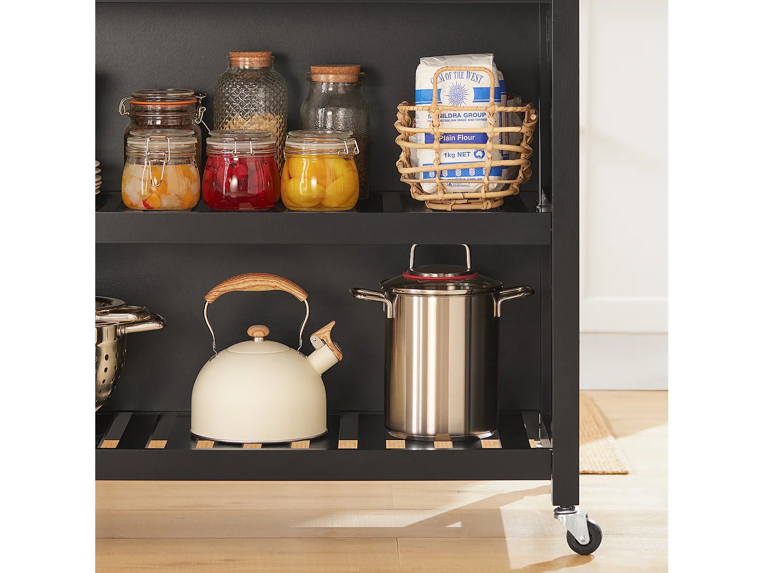 Kücheninsel FKW74-SCH 100 x 94 x 60 cm Schwarz