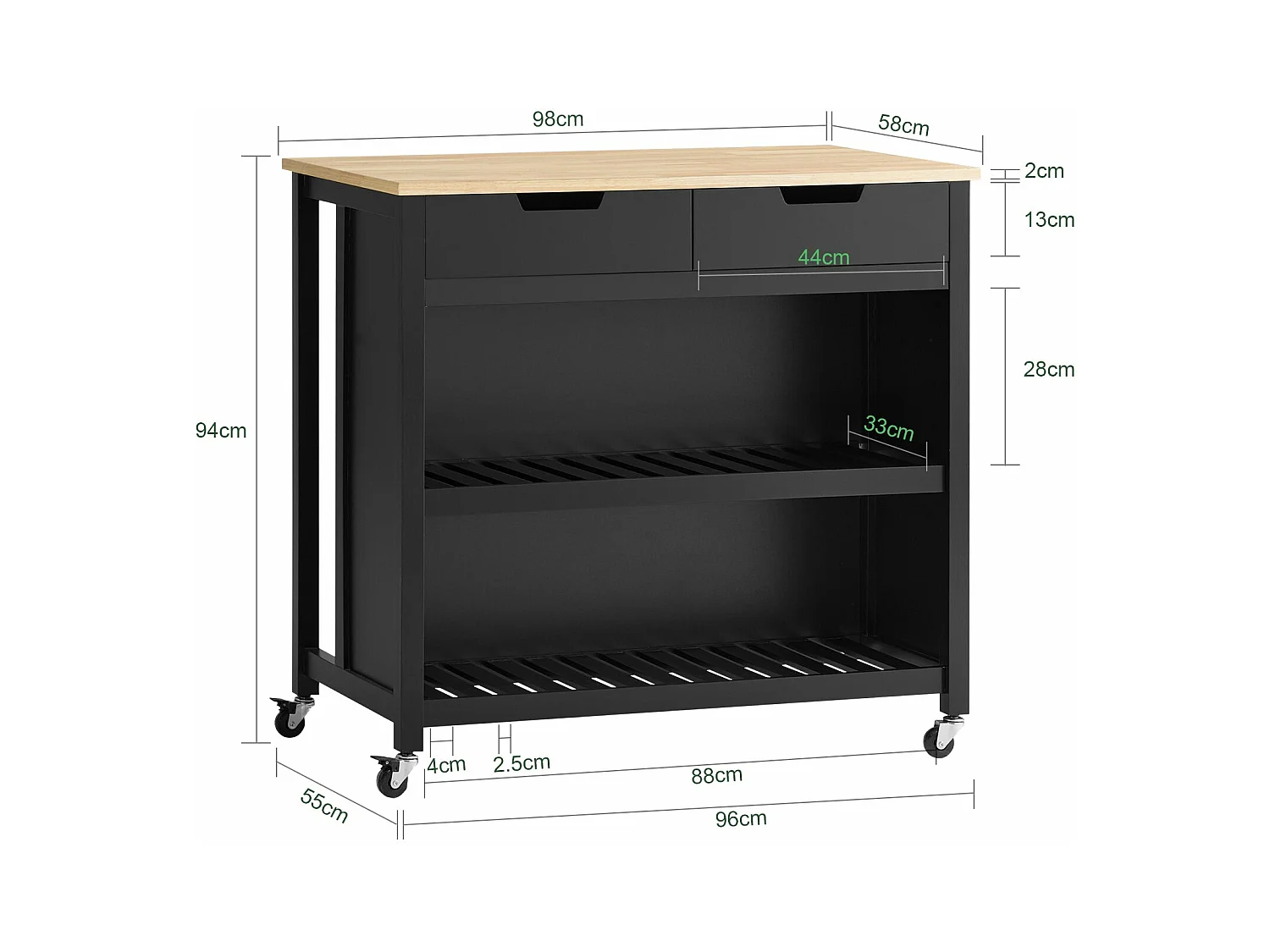 Wyspa kuchenna na kółkach FKW74-SCH