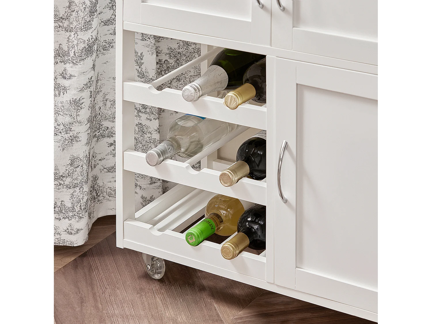SoBuy Carrello di servizio Credenza in legno mobile cucina Bianco FKW45-WN