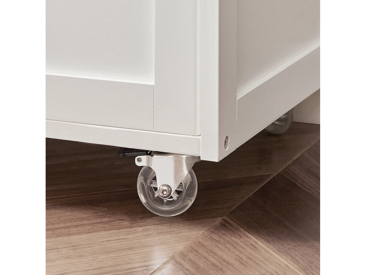 SoBuy Carrello di servizio Credenza in legno mobile cucina Bianco FKW45-WN