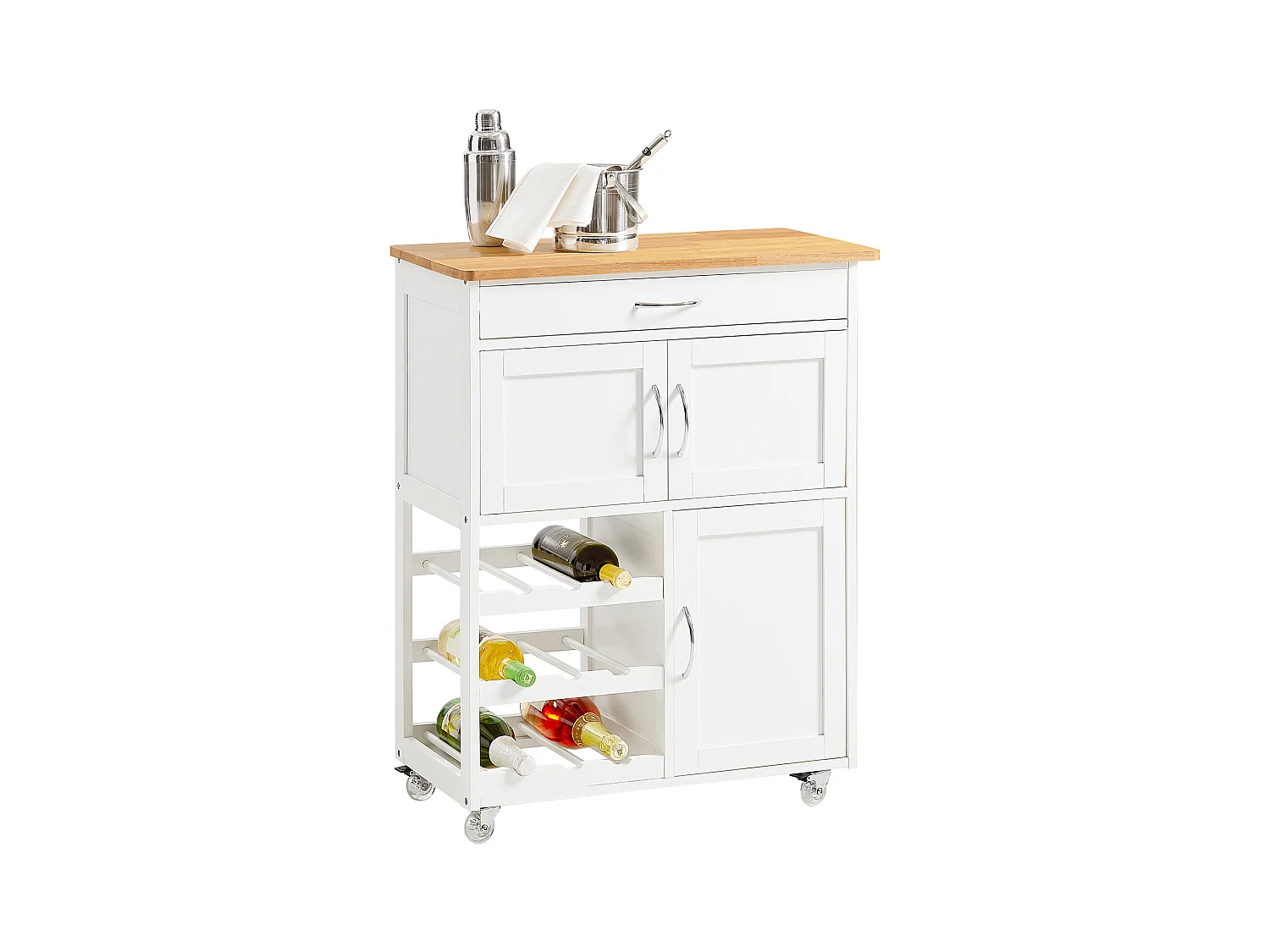 Desserte Chariot de Cuisine de Service Roulant, Meuble Armoire de Rangement cusine,  FKW45-WN