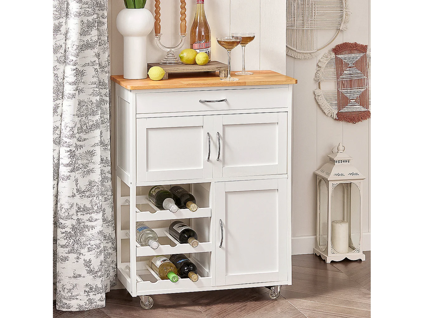 Desserte Chariot de Cuisine de Service Roulant, Meuble Armoire de Rangement cusine,  FKW45-WN