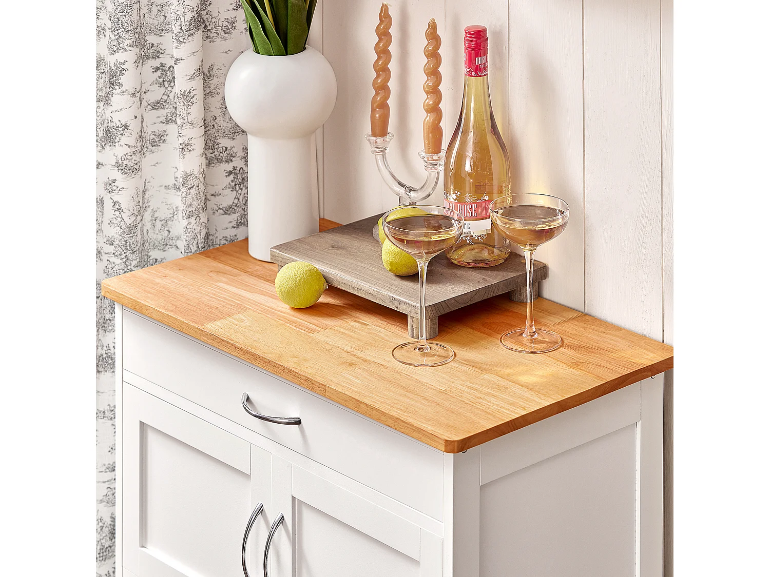 Desserte Chariot de Cuisine de Service Roulant, Meuble Armoire de Rangement cusine,  FKW45-WN