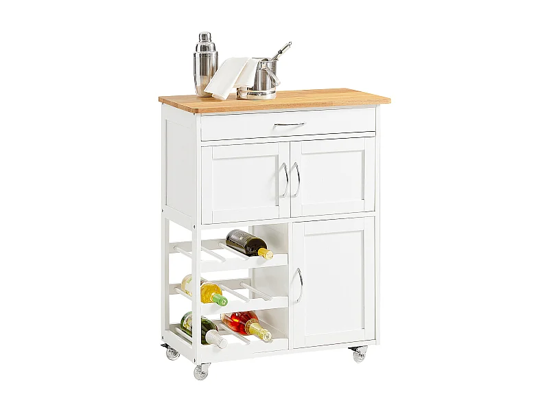 Desserte Chariot de Cuisine de Service Roulant, Meuble Armoire de Rangement cusine,  FKW45-WN