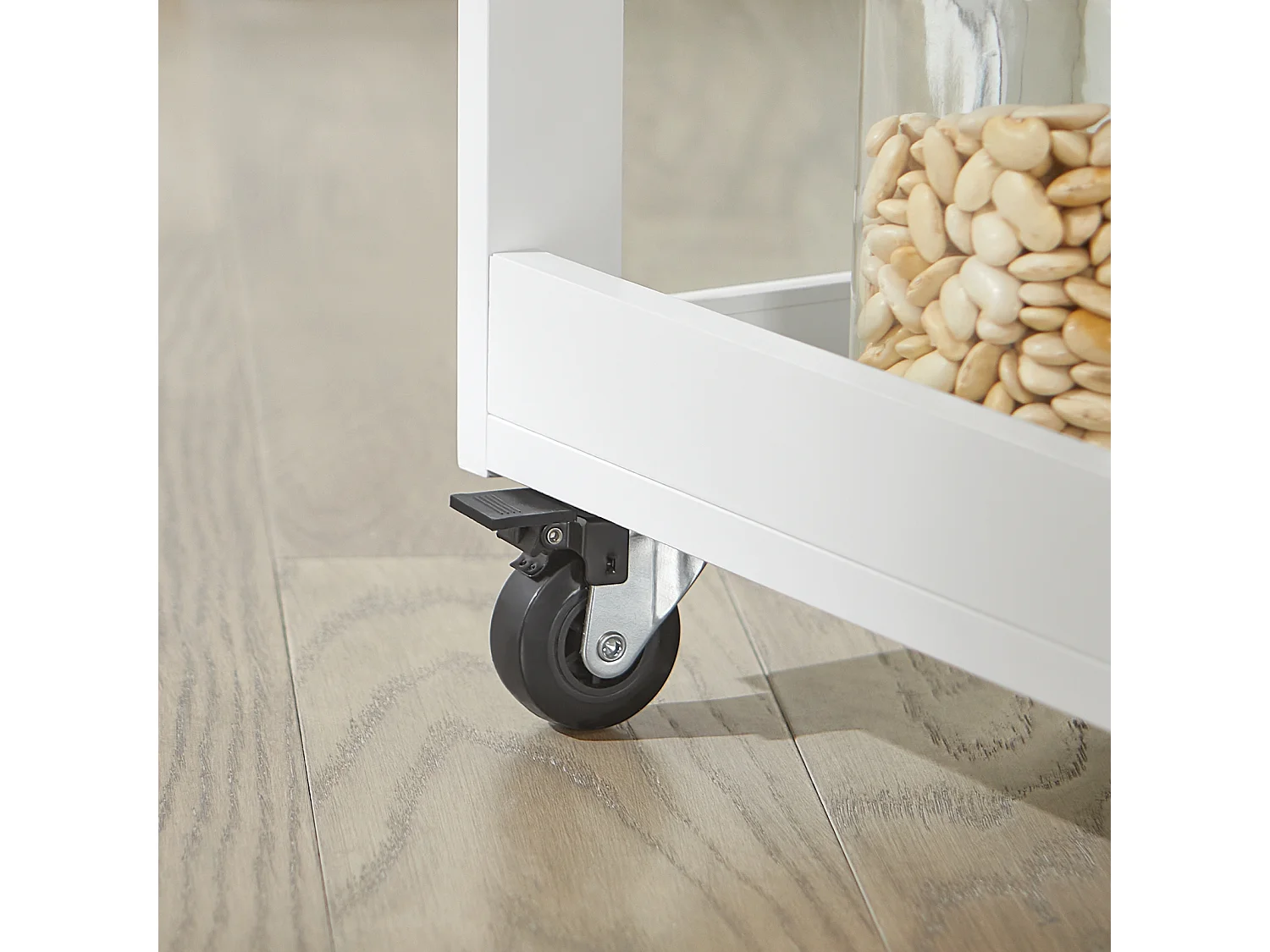 Carrito Auxiliar de Cocina Tres estantes y una Puerta 60x40x90cm Blanco FKW75-WN SoBuy ES