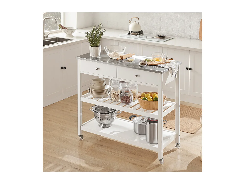 Carrito de Servir, estantería de Cocina, Carrito de Cocina móvil 100 x 92 x 45 cm FKW47-W SoBuy ES